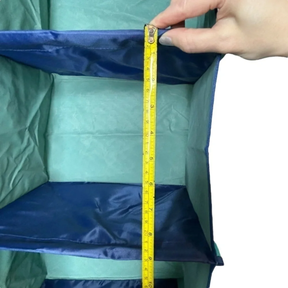 Storage 6 Shelf Organizer Space Saver Blue Fabric Over Closet Rod Hanging